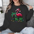 Nostalgia Holiday Tees -Adult Christmas Flamingo Small Short Sleeve Crew Neck Cotton Polyester Lightweight Ribbed Cuff Winter Unisex Sweatshirt
