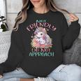 Not Friendly Do Not Approach Women & Girls Unicorn Cute Introvert & Humor Lovers For Women V-Neck Classic Fit Modern Short Sleeve Unisex Sweatshirt