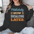 Philately Now Minimal Socializing Introvert Vintage Unisex Sweatshirt
