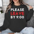Please Leave By 9 Introvert Party Anti-Social Birthday Unisex Sweatshirt