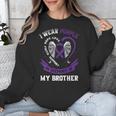 Purple In Memory Of Brother Alzheimers Awareness Back Print Unisex Sweatshirt