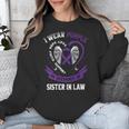Purple In Memory Of My Sister In Law Alzheimers Back Graphic Unisex Sweatshirt