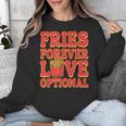 Retro Fast Food Nostalgia Vintage Diner Fries Shakes Burgers Unisex Sweatshirt