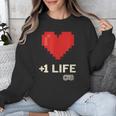 Retro Gamer 1 Life Pixel Heart – 8-Bit Gaming Nostalgia Unisex Sweatshirt