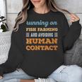 Running On Fish Farming Social Introvert Humor Vintage Unisex Sweatshirt