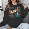 Senior 2026 Class Of 2026 Retro Groovy Graduation Grad Women Unisex Sweatshirt
