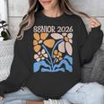 Senior 2026 Retro Groovy Flowers Graduation Unisex Sweatshirt