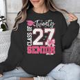 Senior 2027 Class Of 2027 Pink Coquette Bow Graduation Girl Unisex Sweatshirt