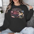 Senior Mom Class Of 2027 Cute Cat Graduation Pink Bows Girls Unisex Sweatshirt