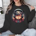 Serene Music Enthusiast With Headphones Introvert Cute Boy Unisex Sweatshirt Serene Music Enthusiast With Headphones Introvert Cute Boy Unisex Sweatshirt