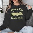 Sorry I'm Kinda Busy Lazy Cat Sarcastic Sayings Introvert Men Women Unisex Sweatshirt Sorry I'm Kinda Busy Lazy Cat Sarcastic Sayings Introvert Men Women Unisex Sweatshirt