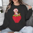 Strawberry Shortcake Sitting On Strawberry Retro Nostalgia Unisex Sweatshirt