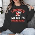 I Survived My Wife's Nursing Degree Rn Graduation Nurse Unisex Sweatshirt