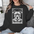 Tarot Card Vintage Pit Bull Pittie Dog Book Lover The Reader Unisex Sweatshirt