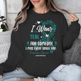 Teal Ovarian Cancer Angel Memory Warrior Support Family Unisex Sweatshirt