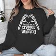 You Had Me At Trigger Warning Skeleton Book Reading Lover Unisex Sweatshirt