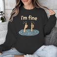Two Thumbs Up I'm Fine Sarcastic Meme Introvert Humor Unisex Sweatshirt