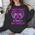 I Wear Purple In Memory Of Friend Alzheimers Heart Graphic Unisex Sweatshirt