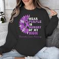 I Wear Purple In Memory Of My Mom Pancreatic Cancer Ribbon Unisex Sweatshirt