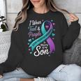 I Wear Teal And Purple In Memory My Son Suicide Prevention Unisex Sweatshirt I Wear Teal And Purple In Memory My Son Suicide Prevention Unisex Sweatshirt
