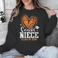 Women's Senior Niece Class Of 2026 Basketball Graduation Heart Unisex Sweatshirt
