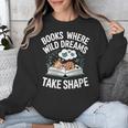 Women's Wild Dreams Reading Giraffe Book Reader Zoo Animals Kids Unisex Sweatshirt