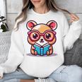 Adorable Book Lover Quokka With Reading Glasses Cute Unisex Sweatshirt