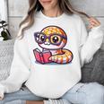 Adorable Book Lover Rattlesnake With Reading Glasses Cute Unisex Sweatshirt