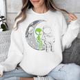 Astronaut Reading Book To Alien Moon Space Women Kids Men Premium Tri-Blend Unisex Sweatshirt