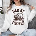Bad At People Ferret Introvert Saying Slogan Unisex Sweatshirt
