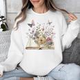 Book Flowers And Butterfly Beautiful Reading Reader Graphic Unisex Sweatshirt