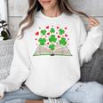 Book With Shamrocks Librarian Saint Patrick's Day Kids Unisex Sweatshirt