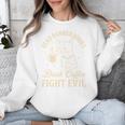 Cat Read Banned Books Drink Coffee Fight Evil Unisex Sweatshirt