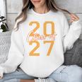 Class Of 2027 Graduation Varsity Orange On The Back Premium Tri-Blend Unisex Sweatshirt