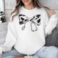 Cow Print Bow And Stethoscope Nurse RN Graduation Coquette Unisex Sweatshirt