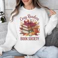 Cozy Readers Book Society Fall Autumn Floral Pumpkin Season Unisex Sweatshirt