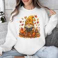 Cute Autumn Gnome Reading Pumpkin Book Lover Unisex Sweatshirt