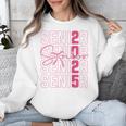 Cute Girls Women Class 2025 Graduation Senior Coquette Bow Unisex Sweatshirt