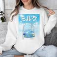 Frutiger Aero Aesthetic Tech Kawaii Milk Underwater Fishes Raglan Baseball Tee Unisex Sweatshirt