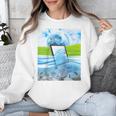Frutiger Aero Aesthetic Tech Water Fishes Monitor Screen Raglan Baseball Tee Unisex Sweatshirt Frutiger Aero Aesthetic Tech Water Fishes Monitor Screen Raglan Baseball Tee Unisex Sweatshirt
