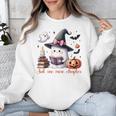 Ghost Reading Book Coquette Bow Halloween Girl Toddler Kid Premium Unisex Sweatshirt