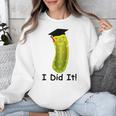 Graduation Cap Wearing Big Dill Pickle I Did It Graduate Fun Unisex Sweatshirt