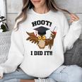 Hoot I Did It Grad Owl Holding Graduation Diploma Congrats Unisex Sweatshirt
