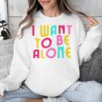 Introvert I Want To Be Alone Retro Wavy Unisex Sweatshirt