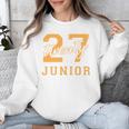 Junior Class 2027 Graduation Back To School Orange Letters Premium Tri-Blend Unisex Sweatshirt