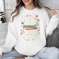 Just One More Chapter Book Reading Floral Teacher Book Lover Unisex Sweatshirt