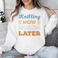 Knitting Now Minimal Socializing Introvert Vintage Unisex Sweatshirt