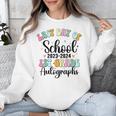 Last Day Autographs 1st Grade Graduation Boys Girls Groovy Unisex Sweatshirt