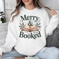 Merry And Booked Holiday Reading Winter Book Lover Premium Tri-Blend Unisex Sweatshirt