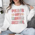 Peace Out Middle School Graduation Groovy Last Day Of School Unisex Sweatshirt